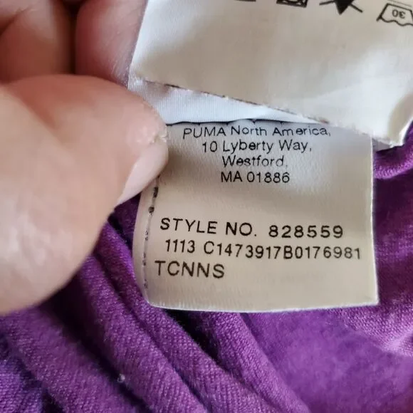 Puma Hoodie Lightweight Womens Medium Raglan Sleeves Pullover V Neck Dark Pink - Picture 15 of 15